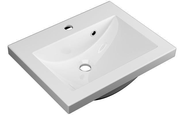 Szafka Wisząca Z Umywalką RON 50 cm - Titan Wysoki Połysk - Uchwyty Chromowane