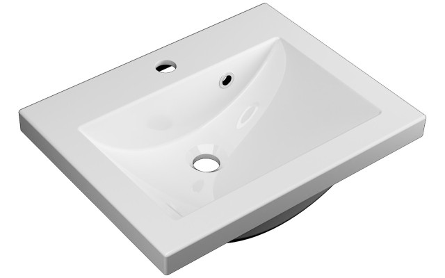 Szafka Wisząca Z Umywalką RON 50 cm - Titan Wysoki Połysk - Uchwyty Białe Matowe