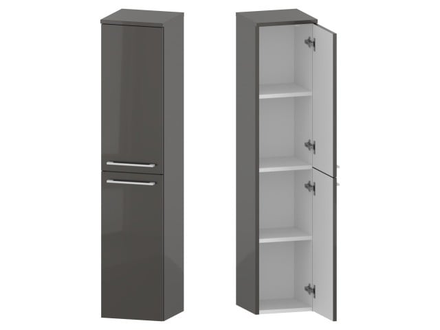 Słupek Łazienkowy RON 30 cm 2D Prawy - Titan Wysoki Połysk - Uchwyty Białe Matowe Słupek Łazienkowy RON 30 cm 2D Prawy - Titan Wysoki Połysk - Uchwyty Białe Matowe