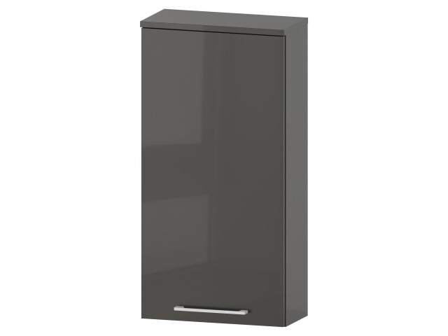Szafka nad Pralkę RON 45 cm D90 Lewa - Titan Wysoki Połysk - Uchwyty Białe Matowe