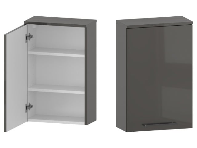 Szafka nad Pralkę RON 45 cm D Lewa - Titan Wysoki Połysk - Uchwyty Chromowane Szafka nad Pralkę RON 45 cm D Lewa - Titan Wysoki Połysk - Uchwyty Chromowane