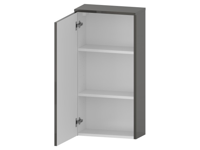 Szafka nad Pralkę RON 45 cm D90 Lewa - Titan Wysoki Połysk - Uchwyty Chromowane