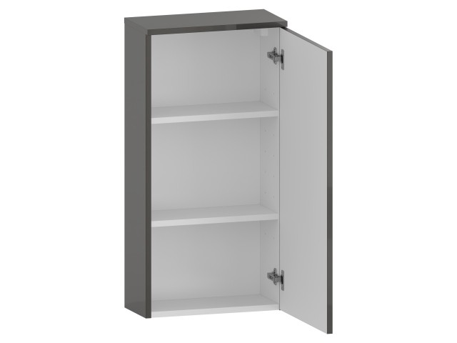 Szafka nad Pralkę RON 45 cm D90 Prawa - Titan Wysoki Połysk - Uchwyty Chromowane
