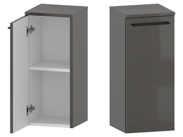 Słupek Łazienkowy RON 30 cm DD Lewy - Titan Wysoki Połysk - Uchwyty Czarne Matowe Słupek Łazienkowy RON 30 cm DD Lewy - Titan Wysoki Połysk - Uchwyty Czarne Matowe