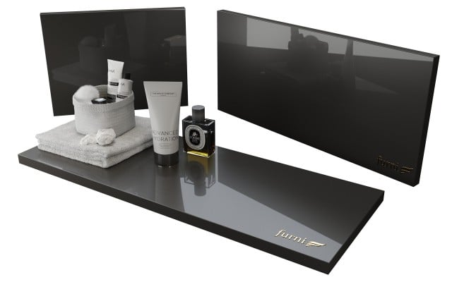 Słupek Łazienkowy RON 30 cm DD Lewy - Titan Wysoki Połysk - Uchwyty Czarne Matowe