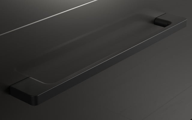 Słupek Łazienkowy RON 30 cm DD Lewy - Titan Wysoki Połysk - Uchwyty Czarne Matowe