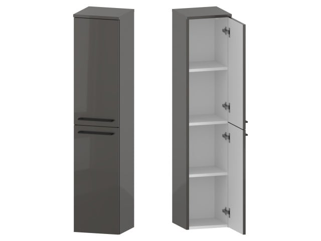 Słupek Łazienkowy RON 30 cm 2D Prawy - Titan Wysoki Połysk - Uchwyty Czarne Matowe Słupek Łazienkowy RON 30 cm 2D Prawy - Titan Wysoki Połysk - Uchwyty Czarne Matowe