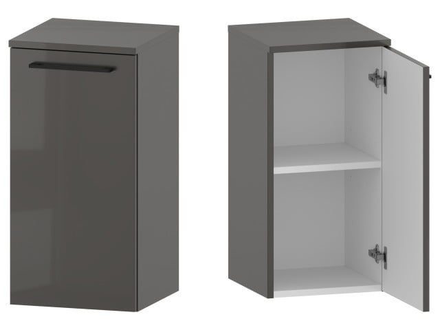 Słupek Łazienkowy RON 35 cm DD Prawy - Titan Wysoki Połysk - Uchwyty Czarne Matowe Słupek Łazienkowy RON 35 cm DD Prawy - Titan Wysoki Połysk - Uchwyty Czarne Matowe