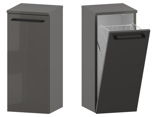 Słupek Łazienkowy RON 30 cm K - Titan Wysoki Połysk - Uchwyty Czarne Matowe