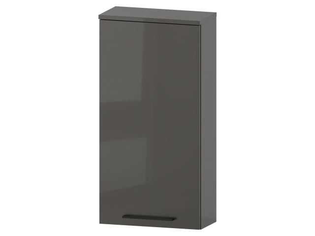Szafka nad Pralkę RON 45 cm D90 Lewa - Titan Wysoki Połysk - Uchwyty Czarne Matowe