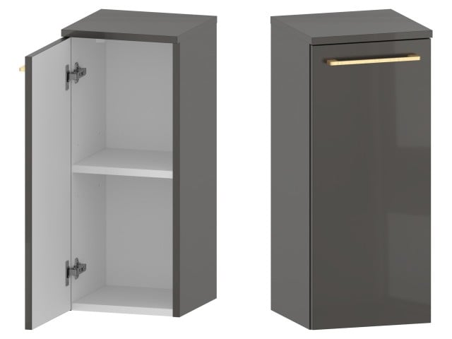 Słupek Łazienkowy RON 30 cm DD Lewy - Titan Wysoki Połysk - Uchwyty Złote Szczotkowane