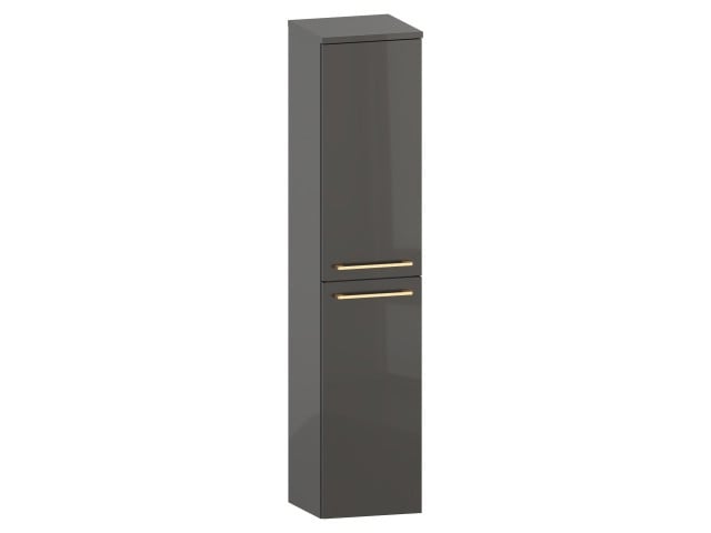 Słupek Łazienkowy RON 30 cm 2D Prawy - Titan Wysoki Połysk - Uchwyty Złote Szczotkowane