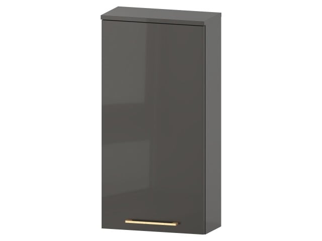 Szafka nad Pralkę RON 45 cm D90 Lewa - Titan Wysoki Połysk - Uchwyty Złote Szczotkowane