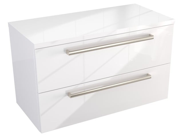 Szafka Wisząca Z Blatem ATH 80 cm - Biały Wysoki Połysk - Uchwyty Stal Szczotkowana Szafka Wisząca Z Blatem ATH 80 cm - Biały Wysoki Połysk - Uchwyty Stal Szczotkowana