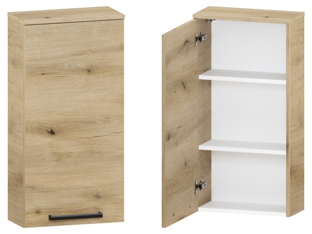 Szafka nad Pralkę ATHD 45 cm D90 Lewa - Dąb Evoke Coast Mat - Uchwyty Czarne Matowe