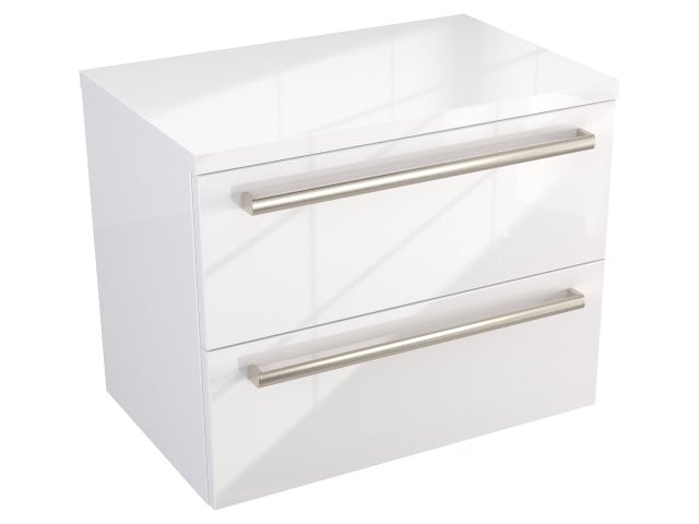 Szafka Wisząca Z Blatem ATH 60 cm - Biały Wysoki Połysk - Uchwyty Stal Szczotkowana Szafka Wisząca Z Blatem ATH 60 cm - Biały Wysoki Połysk - Uchwyty Stal Szczotkowana