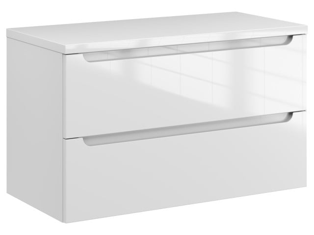 Szafka Wisząca Z Blatem ETH 80 cm - Biały Wysoki Połysk Szafka Wisząca Z Blatem ETH 80 cm - Biały Wysoki Połysk