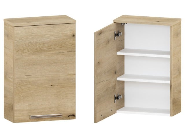 Szafka nad Pralkę ATHD 45 cm D Lewa - Dąb Evoke Coast Mat - Uchwyty Chromowane