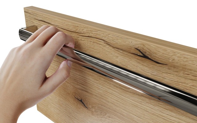 Szafka nad Pralkę ATHD 45 cm D Lewa - Dąb Evoke Coast Mat - Uchwyty Chromowane