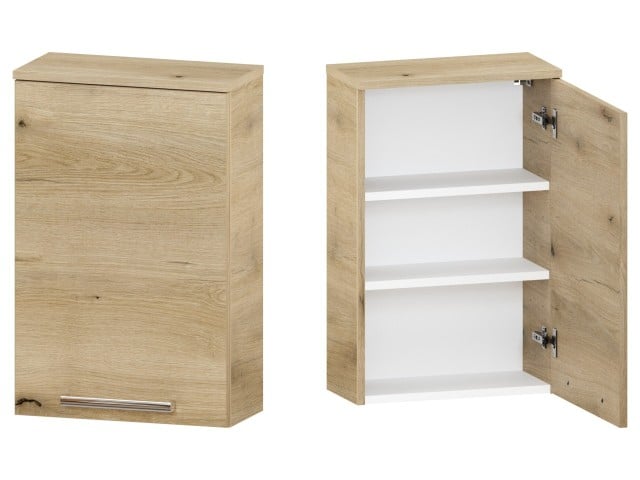 Szafka nad Pralkę ATHD 45 cm D Prawa - Dąb Evoke Coast Mat - Uchwyty Chromowane