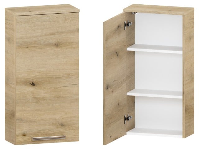Szafka nad Pralkę ATHD 45 cm D90 Lewa - Dąb Evoke Coast Mat - Uchwyty Chromowane