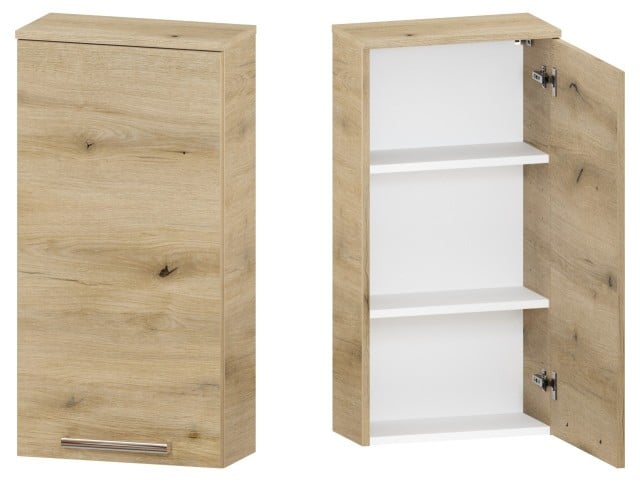 Szafka nad Pralkę ATHD 45 cm D90 Prawa - Dąb Evoke Coast Mat - Uchwyty Chromowane