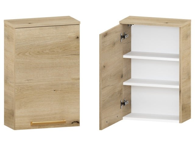 Szafka nad Pralkę ATHD 45 cm D Lewa - Dąb Evoke Coast Mat - Uchwyty Złote Polerowane