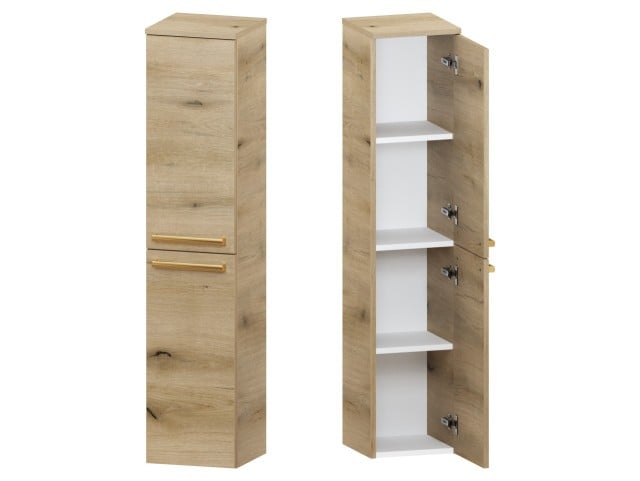 Słupek Łazienkowy ATHD 30 cm 2D Prawy - Dąb Evoke Coast Mat - Uchwyty Złote Polerowane