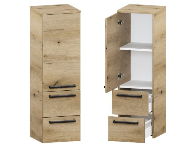 Słupek Łazienkowy ATHD 35 cm D2S20 Lewy - Dąb Evoke Coast Mat - Uchwyty Czarne Matowe Słupek Łazienkowy ATHD 35 cm D2S20 Lewy - Dąb Evoke Coast Mat - Uchwyty Czarne Matowe