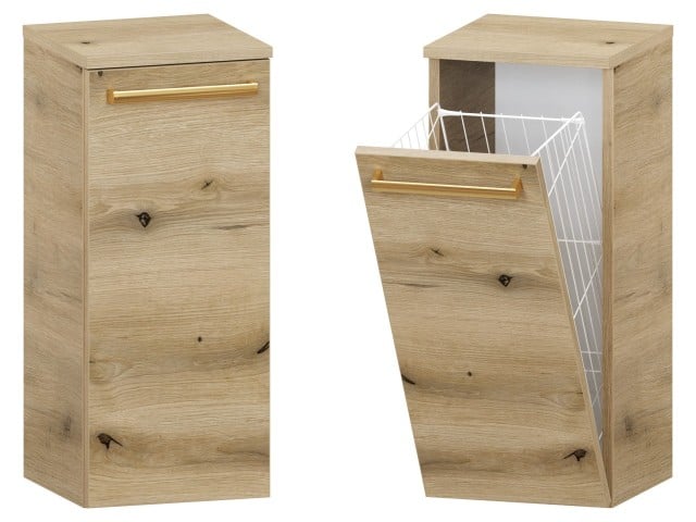 Słupek Łazienkowy ATHD 30 cm K - Dąb Evoke Coast Mat - Uchwyty Złote Polerowane Słupek Łazienkowy ATHD 30 cm K - Dąb Evoke Coast Mat - Uchwyty Złote Polerowane