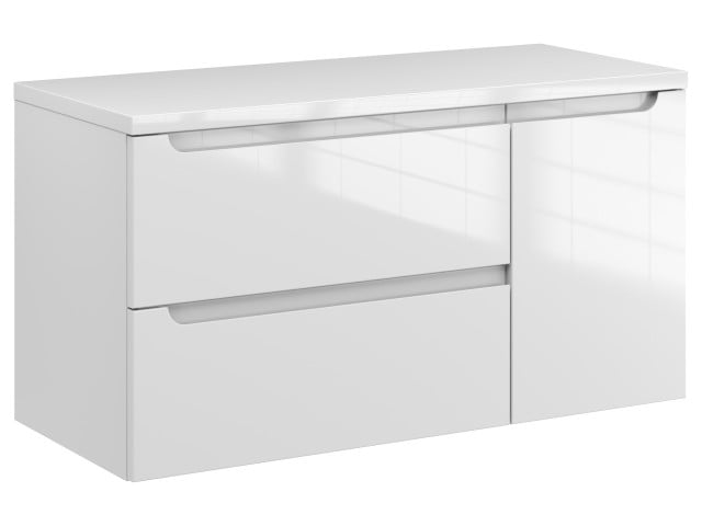 Szafka Wisząca Z Blatem ETH 90 cm D Lewa - Biały Wysoki Połysk Szafka Wisząca Z Blatem ETH 90 cm D Lewa - Biały Wysoki Połysk