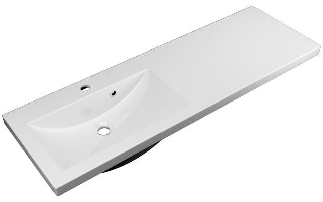 Szafka Wisząca Z Umywalką ATHD 120 cm S Lewa - Dąb Evoke Coast Mat - Uchwyty Stal Szczotkowana