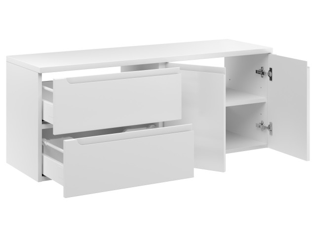 Szafka Wisząca Z Blatem ETH 120 cm SD Lewa - Biały Mat