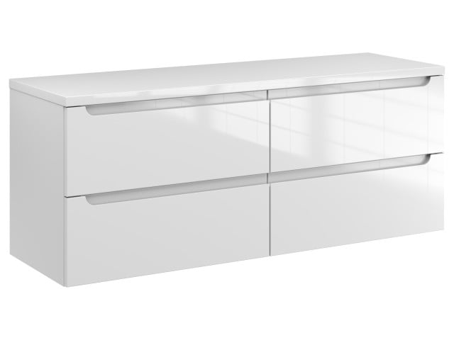 Szafka Wisząca Z Blatem ETH 120 cm S Prawa - Biały Wysoki Połysk