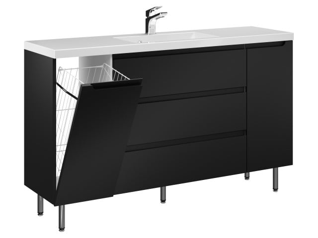 Szafka Stojąca Z Umywalką ETH 140 cm KD - Czarny Mat Szafka Stojąca Z Umywalką ETH 140 cm KD - Czarny Mat