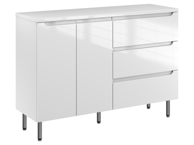 Szafka Stojąca Z Blatem ETH 120 cm DS Prawa - Biały Wysoki Połysk Szafka Stojąca Z Blatem ETH 120 cm DS Prawa - Biały Wysoki Połysk