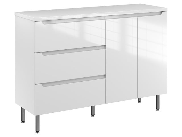 Szafka Stojąca Z Blatem ETH 120 cm SD Lewa - Biały Wysoki Połysk Szafka Stojąca Z Blatem ETH 120 cm SD Lewa - Biały Wysoki Połysk