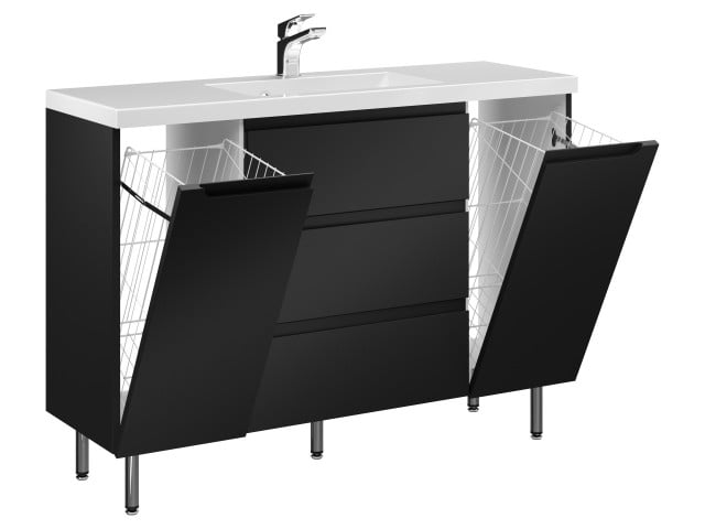 Szafka Stojąca Z Umywalką ETH 120 cm K - Czarny Mat