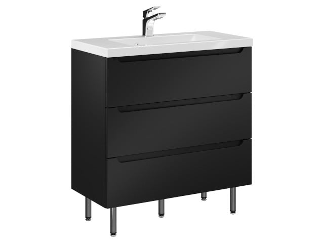 Szafka Stojąca Z Umywalką ETH 80 cm - Czarny Mat Szafka Stojąca Z Umywalką ETH 80 cm - Czarny Mat