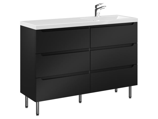 Szafka Stojąca Z Umywalką ETH 120 cm S Prawa - Czarny Mat