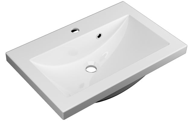 Szafka Wisząca Z Umywalką RON 60 cm - Biały Mat - Uchwyty Złote Szczotkowane