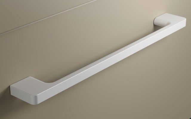 Szafka Wisząca Z Umywalką RON 90 cm D Prawa - Cappuccino Mat - Uchwyty Białe Matowe