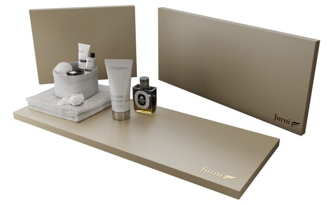 Szafka Wisząca Z Umywalką RON 90 cm D Prawa - Cappuccino Mat - Uchwyty Czarne Matowe