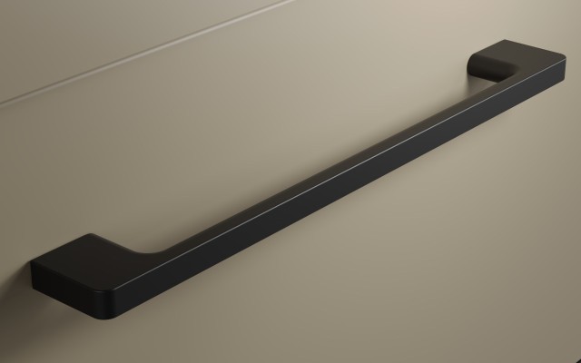 Szafka Wisząca Z Umywalką RON 120 cm D - Cappuccino Mat - Uchwyty Czarne Matowe