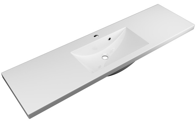 Szafka Wisząca Z Umywalką RON 140 cm D - Cappuccino Mat - Uchwyty Złote Szczotkowane