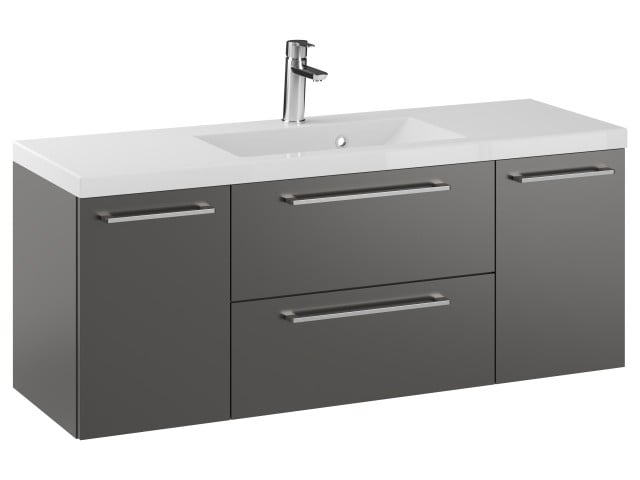 Szafka Wisząca Z Umywalką RON 120 cm D - Titan Mat - Uchwyty Chromowane Szafka Wisząca Z Umywalką RON 120 cm D - Titan Mat - Uchwyty Chromowane