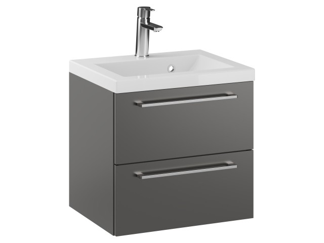 Szafka Wisząca Z Umywalką RON 50 cm - Titan Mat - Uchwyty Chromowane Szafka Wisząca Z Umywalką RON 50 cm - Titan Mat - Uchwyty Chromowane