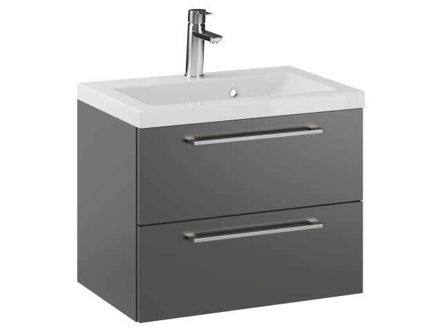 Szafka Wisząca Z Umywalką RON 60 cm - Titan Mat - Uchwyty Chromowane Szafka Wisząca Z Umywalką RON 60 cm - Titan Mat - Uchwyty Chromowane