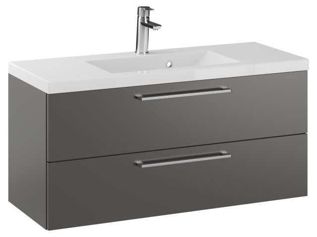 Szafka Wisząca Z Umywalką RON 100 cm - Titan Mat - Uchwyty Chromowane Szafka Wisząca Z Umywalką RON 100 cm - Titan Mat - Uchwyty Chromowane