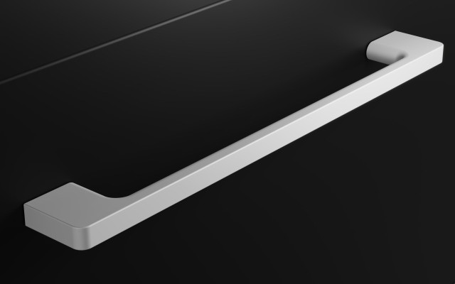 Szafka Wisząca Z Umywalką RON 90 cm D Prawa - Czarny Mat - Uchwyty Białe Matowe